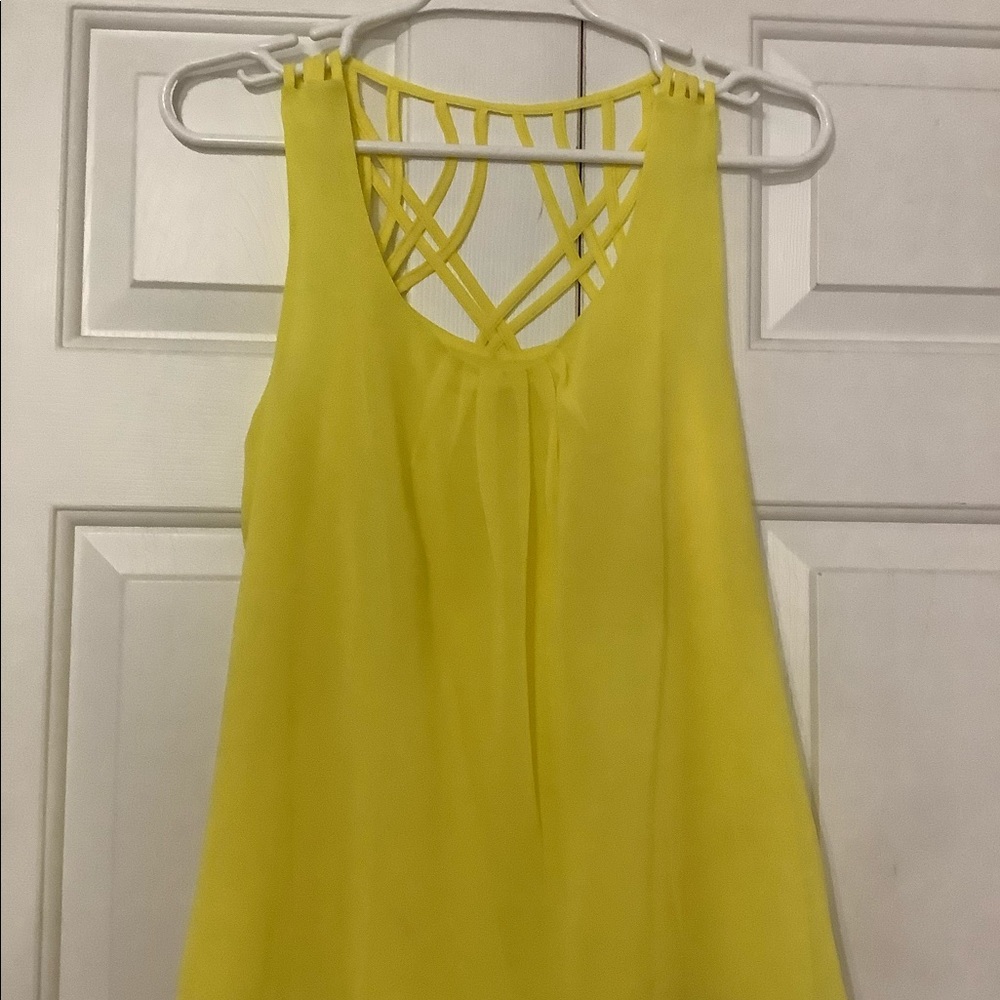 Sheer lined top in Lemon yellow